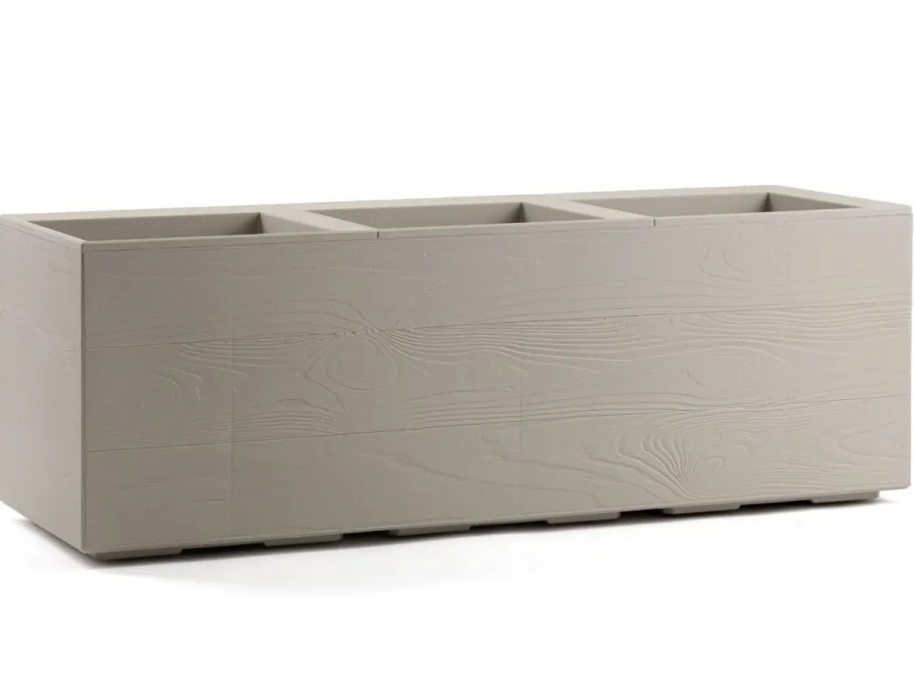 Donica Betonique na kółkach deska recykling beż 90x30xh30 cm * HowHomely Sale