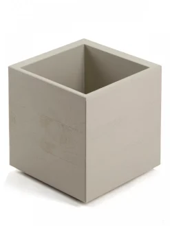 Donica Betonique na kółkach deska recykling beż 30x30xh30 cm * HowHomely Outlet