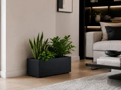 Donica Betonique na kółkach deska recykling antracyt H39X78 cm * HowHomely Sale