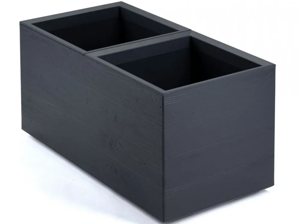 Donica Betonique na kółkach deska recykling antracyt H39X78 cm * HowHomely Sale
