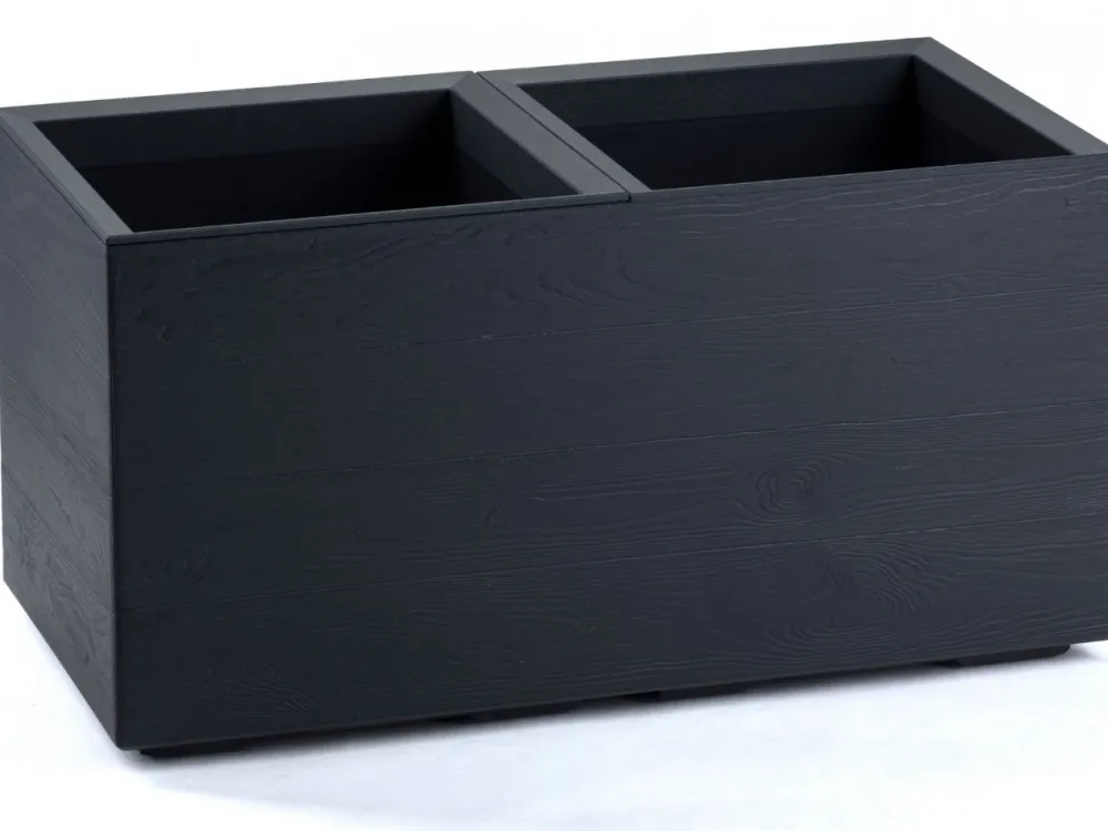 Donica Betonique na kółkach deska recykling antracyt H39X78 cm * HowHomely Sale