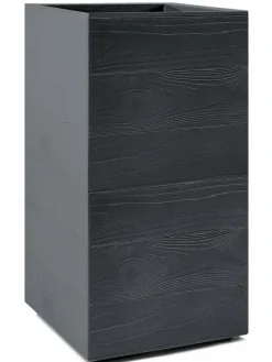 Donica Betonique na kółkach deska recykling antracyt 30x30xh60 cm * HowHomely New