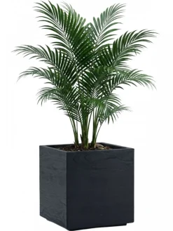 Donica Betonique na kółkach deska recykling antracyt 40x40xh40 cm * HowHomely