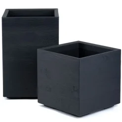 Donica Betonique na kółkach deska recykling antracyt 40x40xh40 cm * HowHomely
