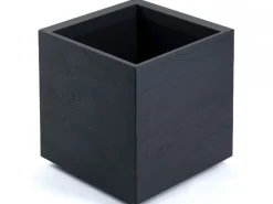 Donica Betonique na kółkach deska recykling antracyt 40x40xh40 cm * HowHomely