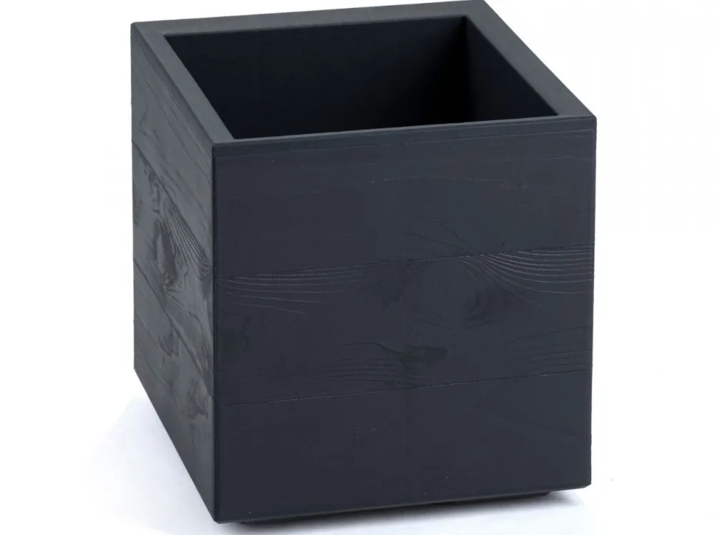Donica Betonique na kółkach deska recykling antracyt 30x30xh30 cm * HowHomely Discount