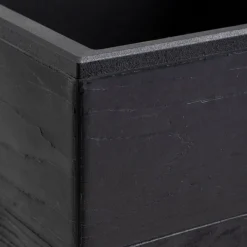 Donica Betonique na kółkach deska recykling czarny 90x30xh30 cm * HowHomely Sale