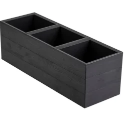 Donica Betonique na kółkach deska recykling czarny 90x30xh30 cm * HowHomely Sale