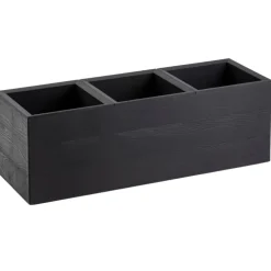 Donica Betonique na kółkach deska recykling czarny 90x30xh30 cm * HowHomely Sale