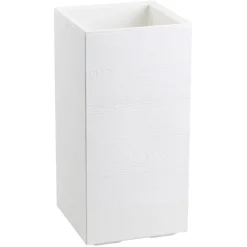 Donica Betonique na kółkach deska recykling kremowy 30x30xh60 cm * HowHomely Hot