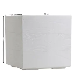 Donica Betonique na kółkach deska recykling kremowy 30x30xh30 cm * HowHomely