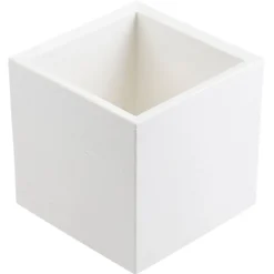 Donica Betonique na kółkach deska recykling kremowy 30x30xh30 cm * HowHomely