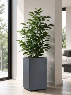Donica Betonique na kółkach recykling beton szary H60x40 cm * HowHomely Best