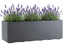 Donica Betonique na kółkach recykling beton szary 90x30xh30 cm * HowHomely New