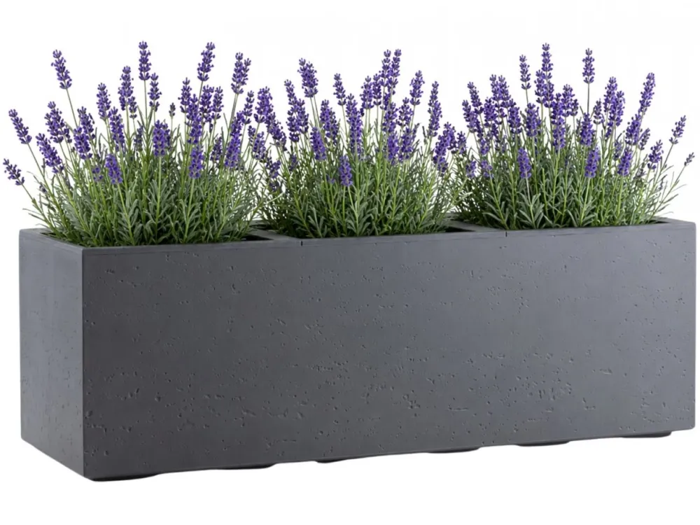 Donica Betonique na kółkach recykling beton szary 90x30xh30 cm * HowHomely New