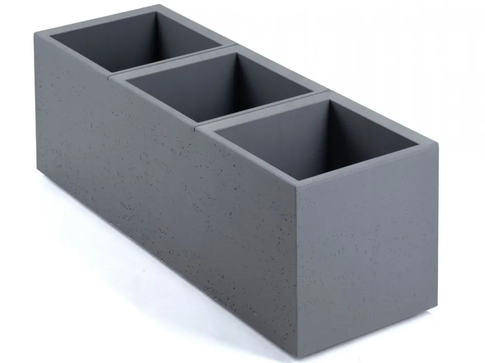 Donica Betonique na kółkach recykling beton szary 90x30xh30 cm * HowHomely New