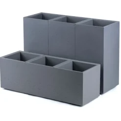 Donica Betonique na kółkach recykling beton szary 90x30xh30 cm * HowHomely New