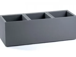 Donica Betonique na kółkach recykling beton szary 90x30xh30 cm * HowHomely New