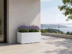 Donica Betonique na kółkach recykling beton kremowy H39X78 cm * HowHomely Discount