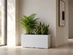 Donica Betonique na kółkach recykling beton kremowy H39X78 cm * HowHomely Discount