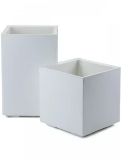 Donica Betonique na kółkach recykling beton kremowy H60x40 cm * HowHomely Discount