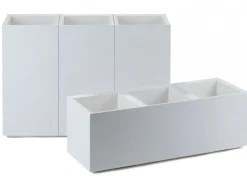 Donica Betonique na kółkach recykling beton kremowy 90x30xh30 cm * HowHomely Best