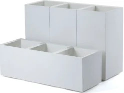 Donica Betonique na kółkach recykling beton kremowy 90x30xh30 cm * HowHomely Best