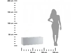 Donica Betonique na kółkach recykling beton kremowy 90x30xh30 cm * HowHomely Best