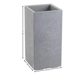 Donica Betonique na kółkach szary beton 30x30xh60 cm * HowHomely