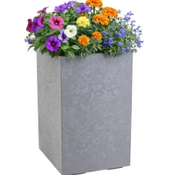Donica Betonique na kółkach szary beton 30x30xh60 cm * HowHomely