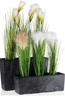 Donica Bouquet czarny beton 56xh19 cm * HowHomely New