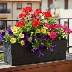 Donica Bouquet Riflo czarny 56xh19 cm * HowHomely Outlet