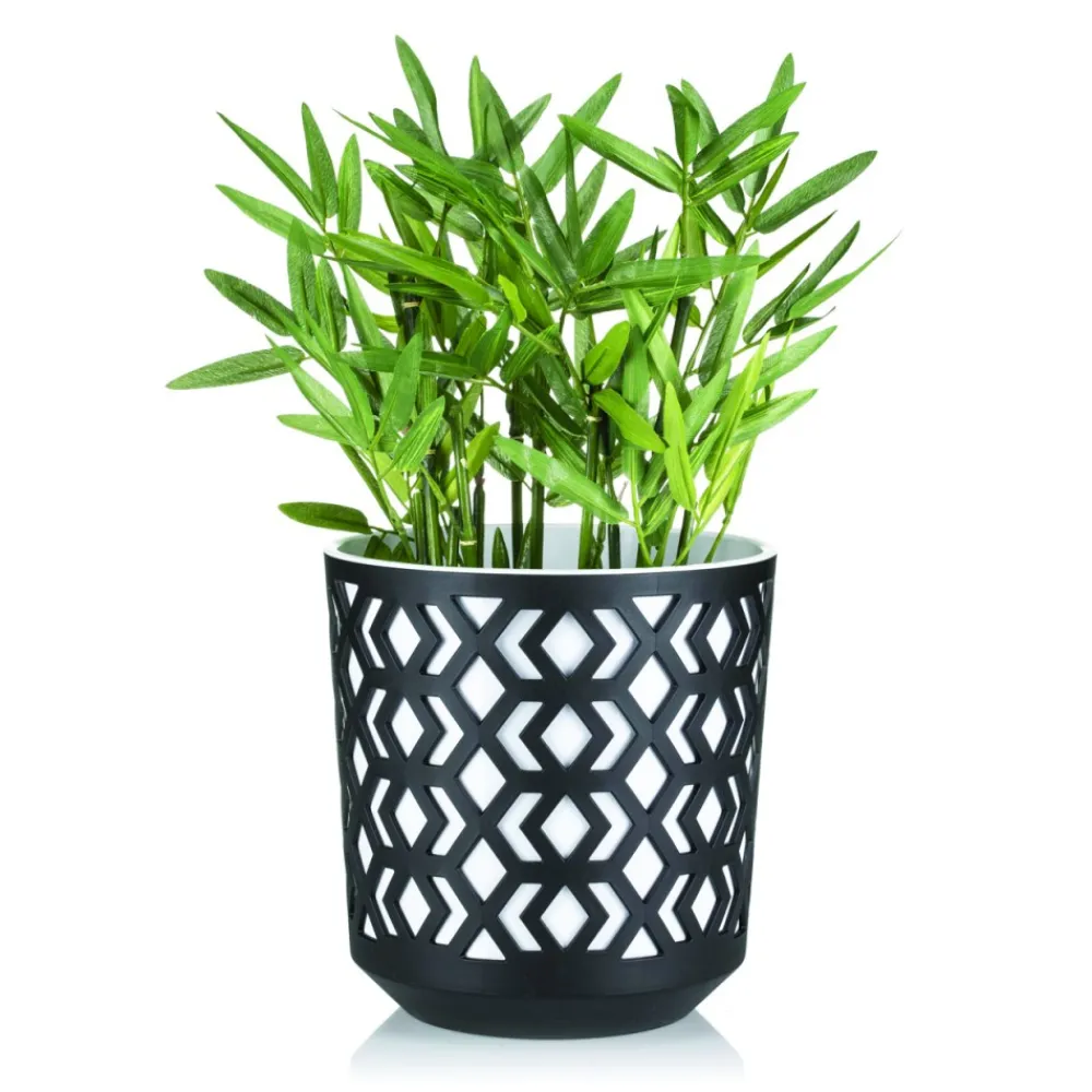 Donica Etnic biało-czarna 19xh20 cm * HowHomely Clearance