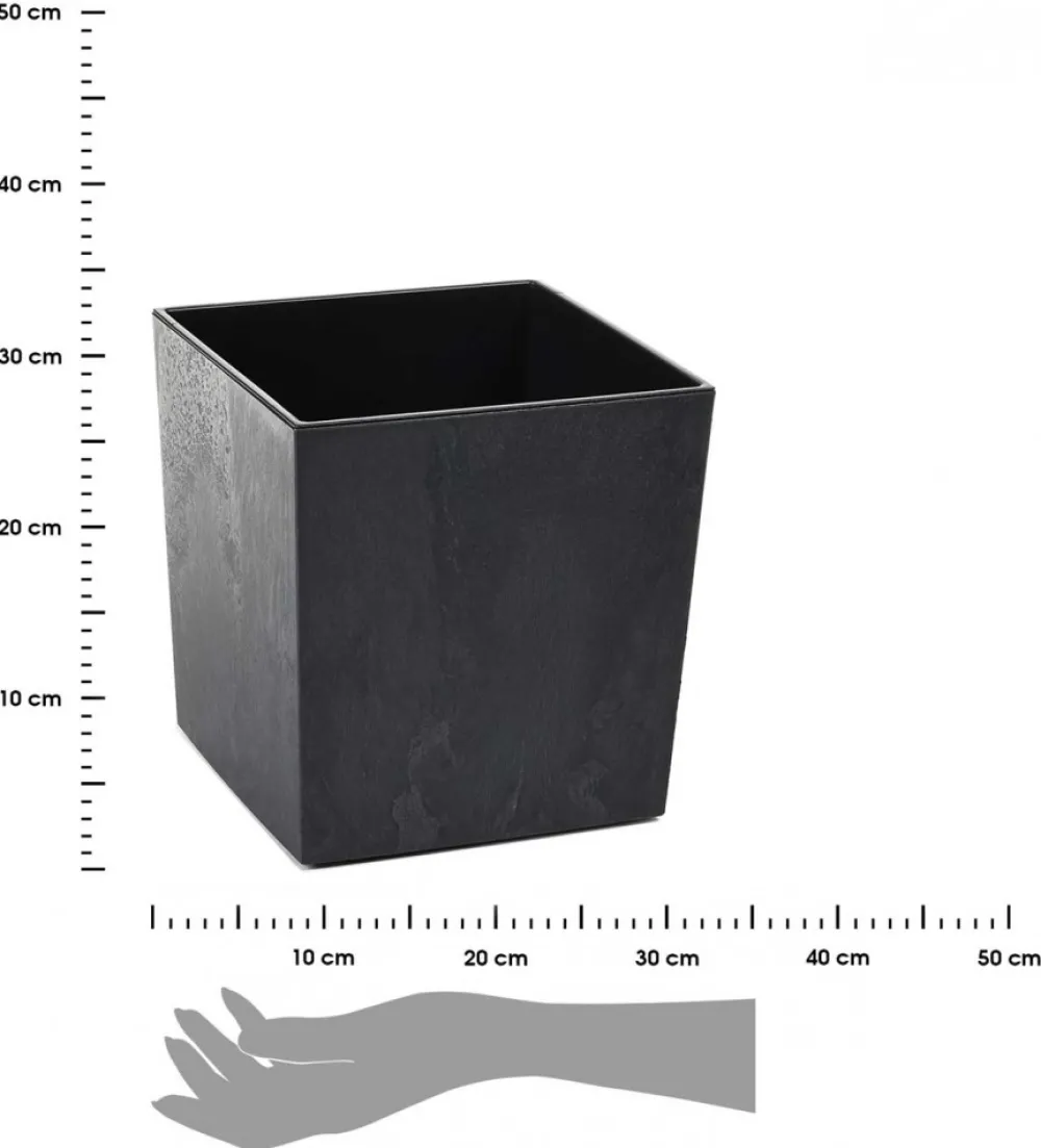 Donica Flore Czarny Beton h25x25 cm * HowHomely Best