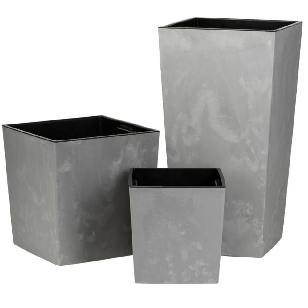 Donica Flore Szary Beton h30,5x29,5x29,5 cm * HowHomely Best