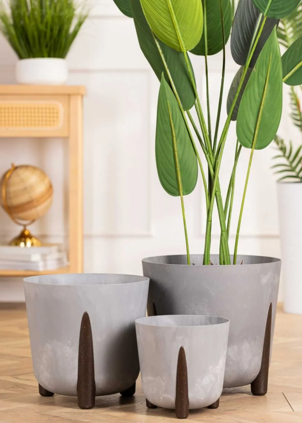 Donica Moss recykling szary beton 26xh25 cm * HowHomely Clearance