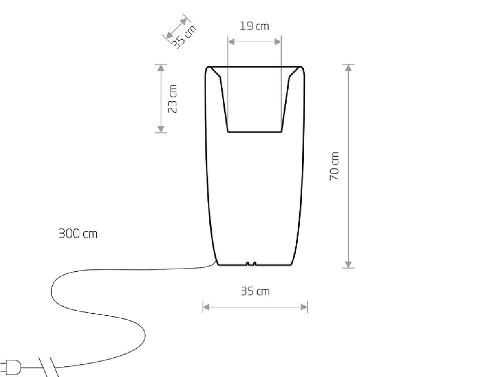 Donica Ogrodowa FLOWERPOT Biały 1xE27 35x70cm * Nowodvorski Outlet