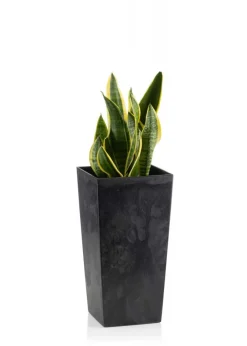 Donica Porto Czarny Beton h57x29x29 cm * HowHomely Best