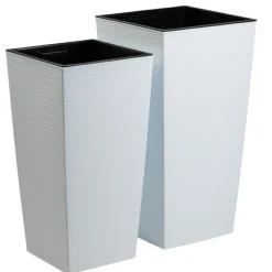 Donica Porto Riflo biała h46,5x24,7x24,7 cm * HowHomely Best