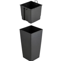 Donica Porto Riflo czarna h57x30x30 cm * HowHomely