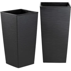 Donica Porto Riflo czarna h57x30x30 cm * HowHomely