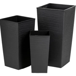 Donica Porto Riflo czarna h57x30x30 cm * HowHomely