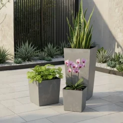 Donica Porto Szary Beton h75x39,6x39,6 cm * HowHomely Hot