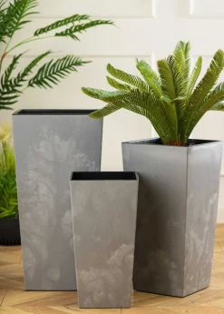 Donica Porto Szary Beton h68x35x35 cm * HowHomely Clearance