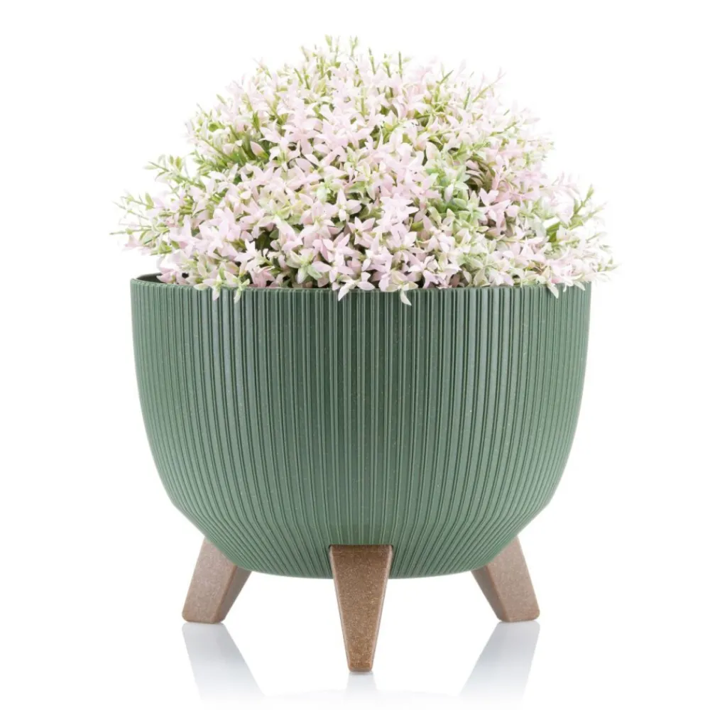Donica Rosa linea ECO wood zielona 24xh15 cm * HowHomely