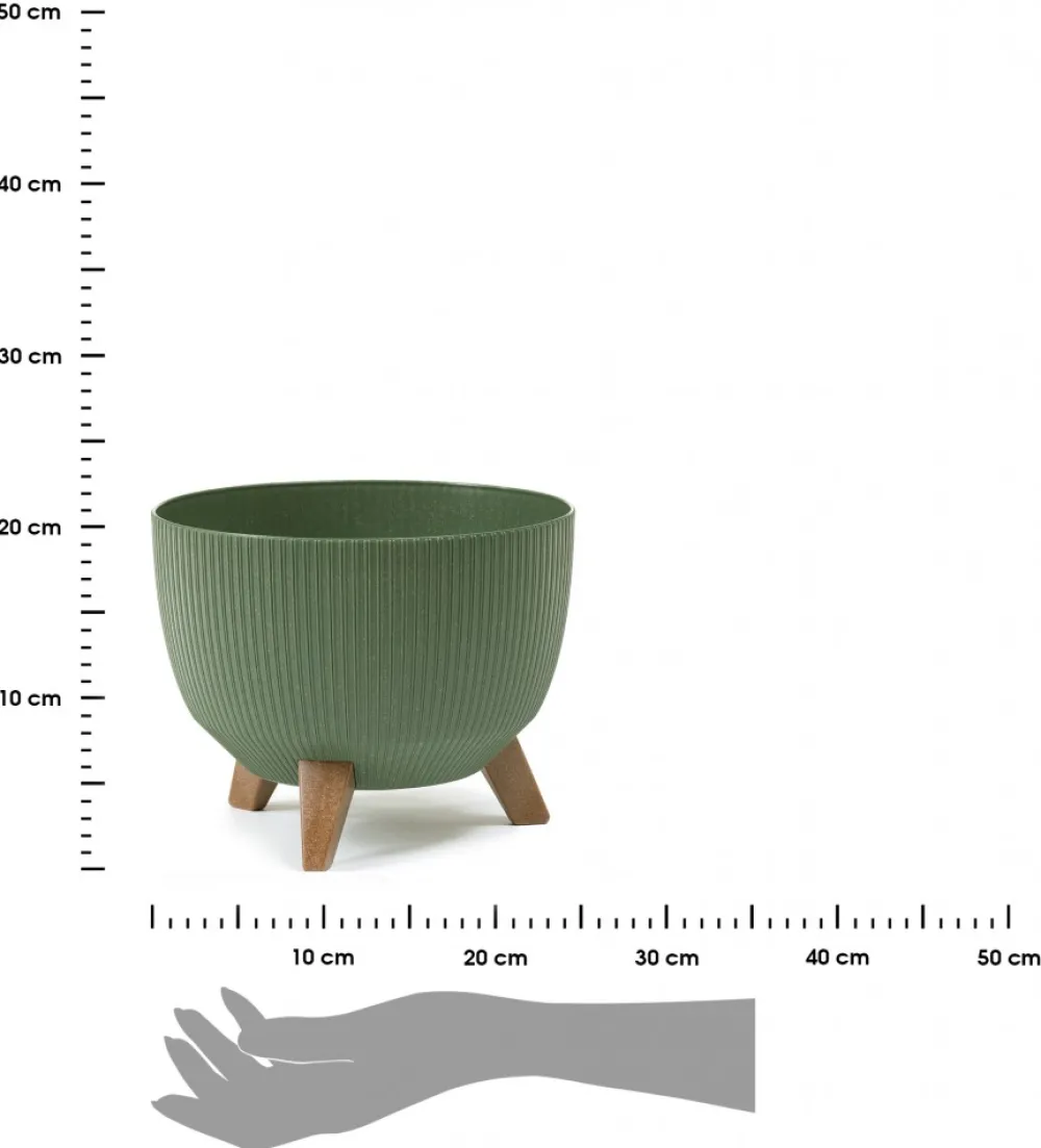 Donica Rosa linea ECO wood zielona 24xh15 cm * HowHomely