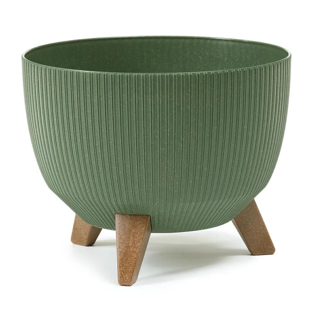 Donica Rosa linea ECO wood zielona 24xh15 cm * HowHomely