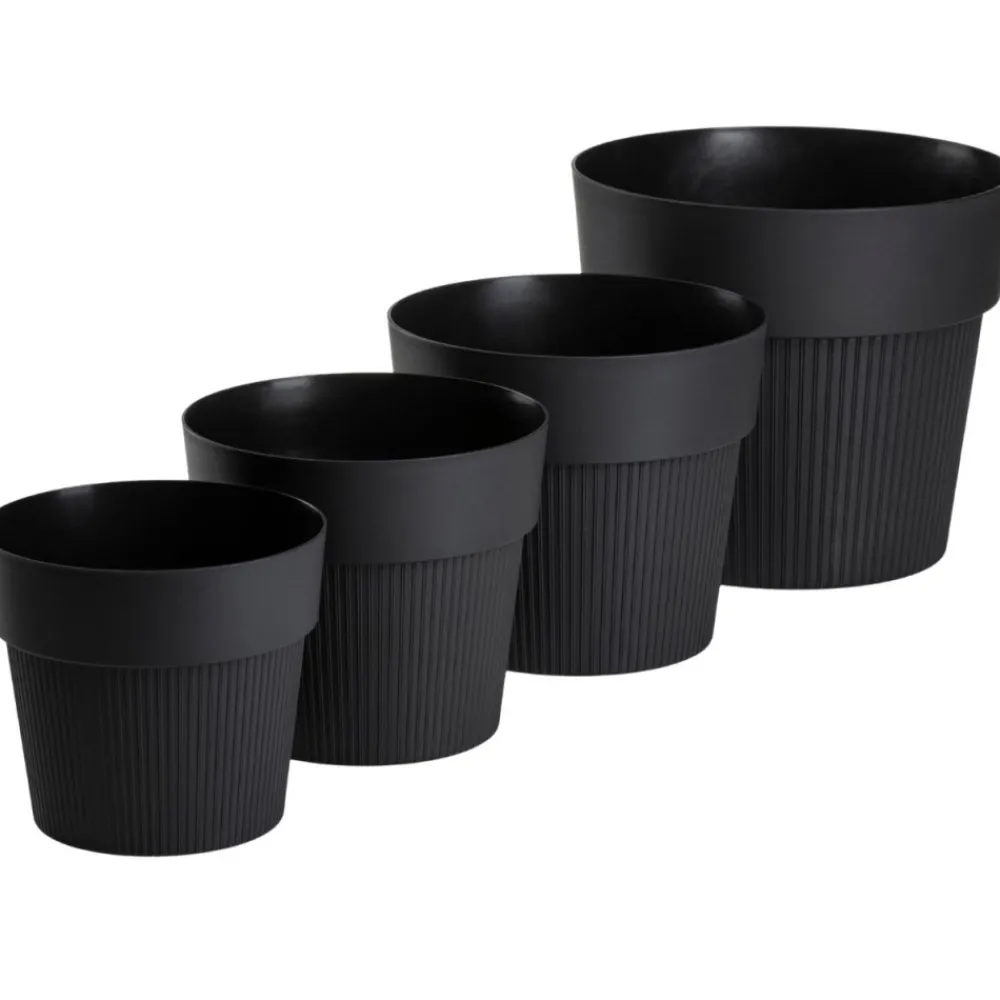Donica SILVA LINE recykling czarna h17,4x20 cm * HowHomely Best