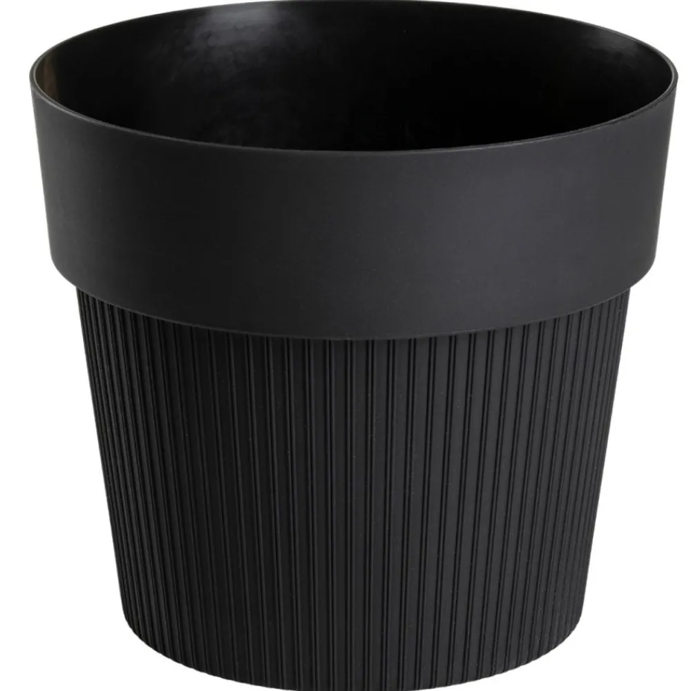 Donica SILVA LINE recykling czarna h17,4x20 cm * HowHomely Best
