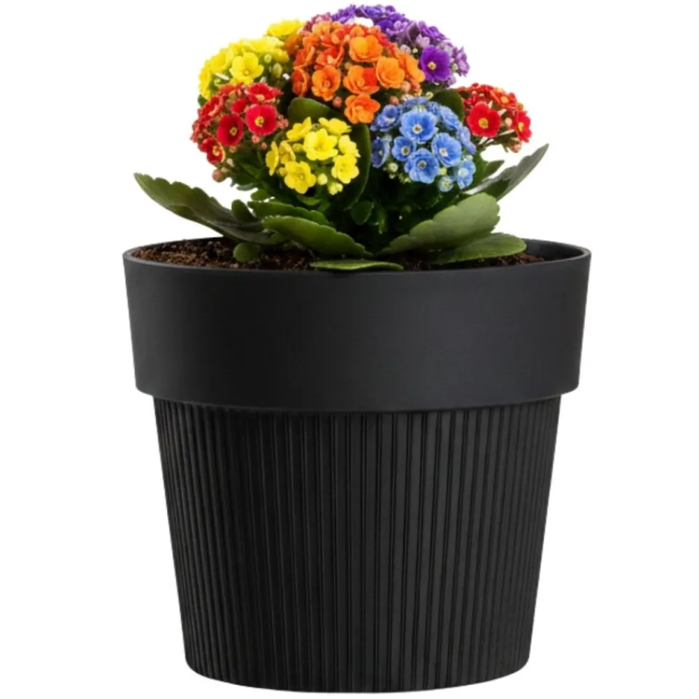 Donica SILVA LINE recykling czarna h11,5x13,2 cm * HowHomely Discount